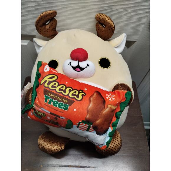 NWT Snackles Christmas Rudi Reindeer Reeses Peanut Butter 14 Inch Plush by ZURU - Picture 1 of 8